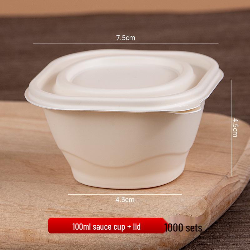 Cornstarch Disposable Sauce Containers: Portion-Controlled Boxes for Takeaway, Frozen Condiments, Dipping Sauces, and Sealed Small Ingredients