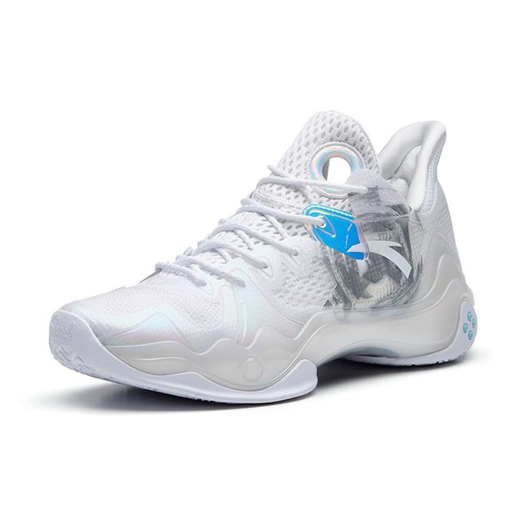 New Anta Shock Wave 4 Cushioning Anti Slip And Wear Resistant Coverage Support Low Top Basketball Shoes Men's White 112231106-10