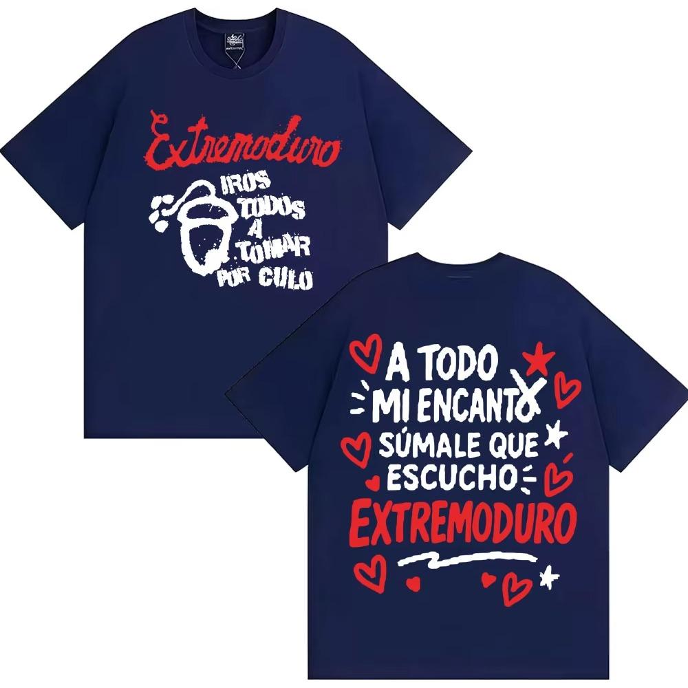 Rock Band Extremoduro Album Double Sided Graphic Tshirts Men Women Fashion Vintage Short Sleeve Cotton T Shirts Streetwear