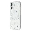 For iPhone 16 Plus Magnetic Case IMD Flower Pattern TPU + PC Clear Back Phone Cover