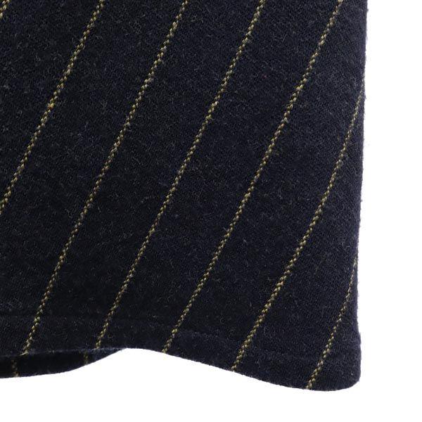 MAX&CO Striped Pattern Long sleeve wool blend one piece L Navy x yellow Women Used