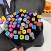 24/36/48Cs Large Capacity Zipper Canvas Pencil Bag Markers Pen Storage Bag Watercolor Pen Stationery Bag