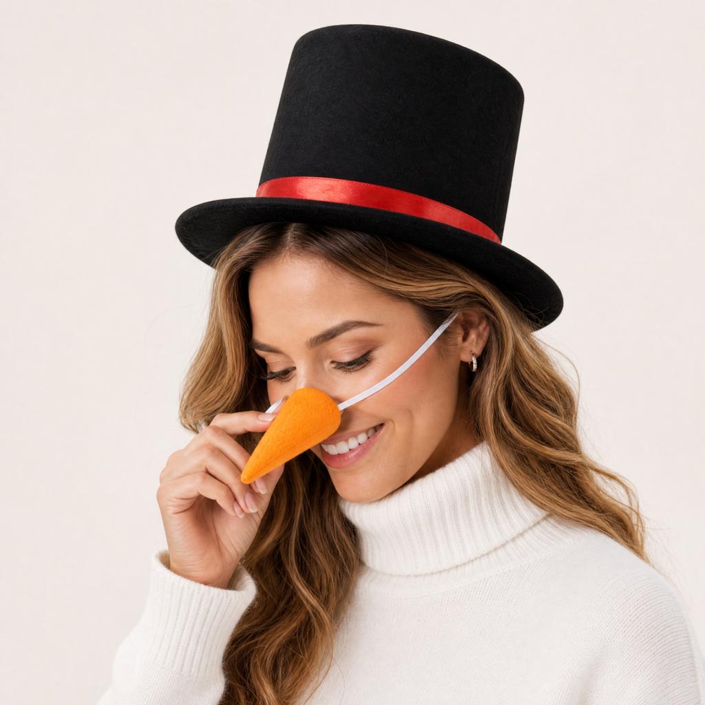 Weihnachts-Schneemann-Hut und Nasen-Set für DIY-Feiertagsdekoration