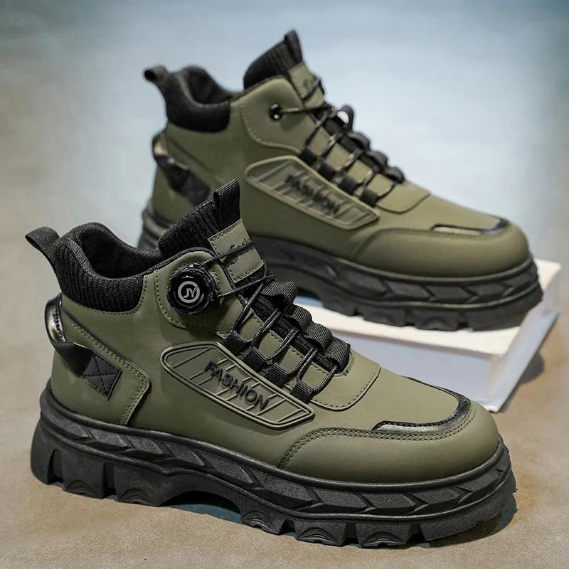 Designer 2025 New Men's Boots Casual Shoes Winter Thick Bottom Leather Chelsea Cowboy Outdoor Work Ankle Sports Shoes