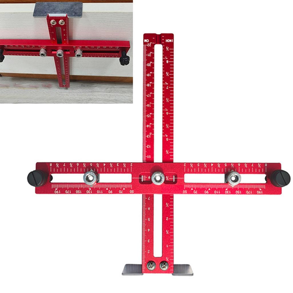 Cabinet Hardware Jig Adjustable Handle Template Tool Punch Locator Drill Guide Aluminium Alloy