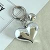 Black Transparent Puffy Heart Charms Keychain Grunge Fashion Bag Backpacks Hanging Ornament Car Key Chain for Women
