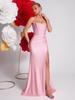 2026 Frühling Rosa Strass-Spaghettiträger Meerjungfrauen-Abendkleid