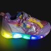 4957 Double Star Luminous Unicorn Girls Kids Sneakers [Double Star] (Purple/Purple (02), 16cm)