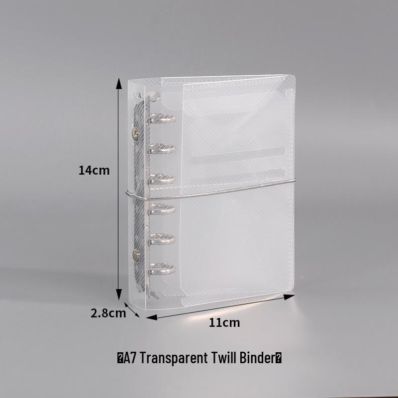 A8 Custom Minimalist PP Twill 5-Hole Transparent Ring Binder Shell for Journals