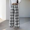 Fashion Women Trousers Casual Ladies Pants Fashion Casual Checkered Printed Pants
