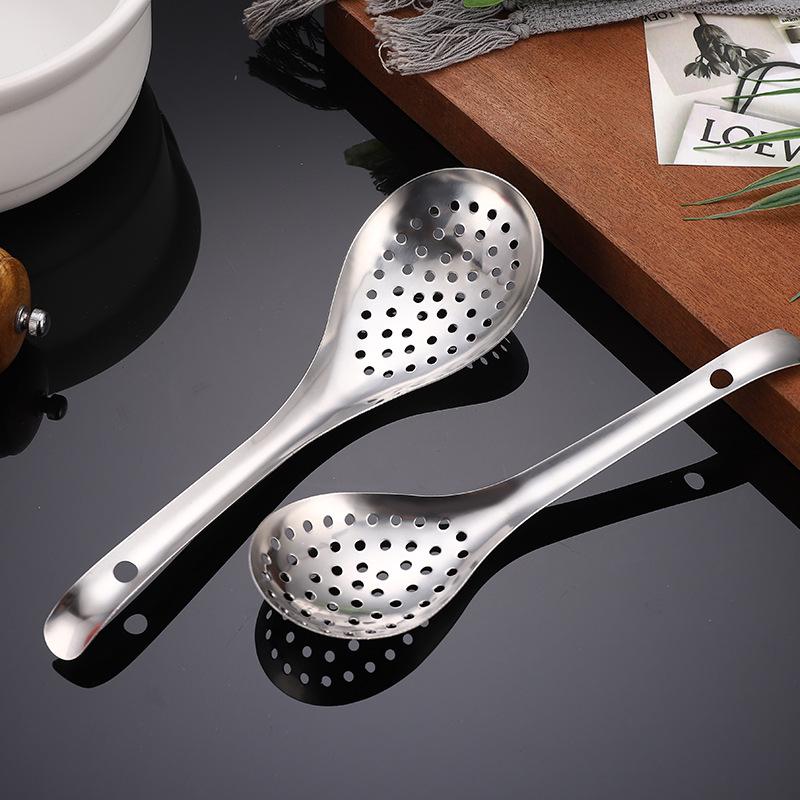 Large 201/304 Stainless Steel Slotted Spoon for Oil Draining and Sichuan Peppercorns