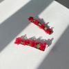 [2SET] lace red flower hair pin
