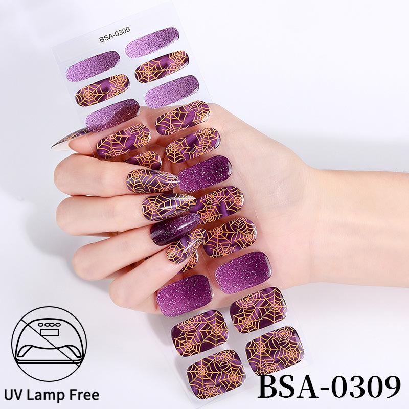 Waterproof Super Sparkle Gel Nail Stickers (Solid Color, UV-Free, No Lamp Required)