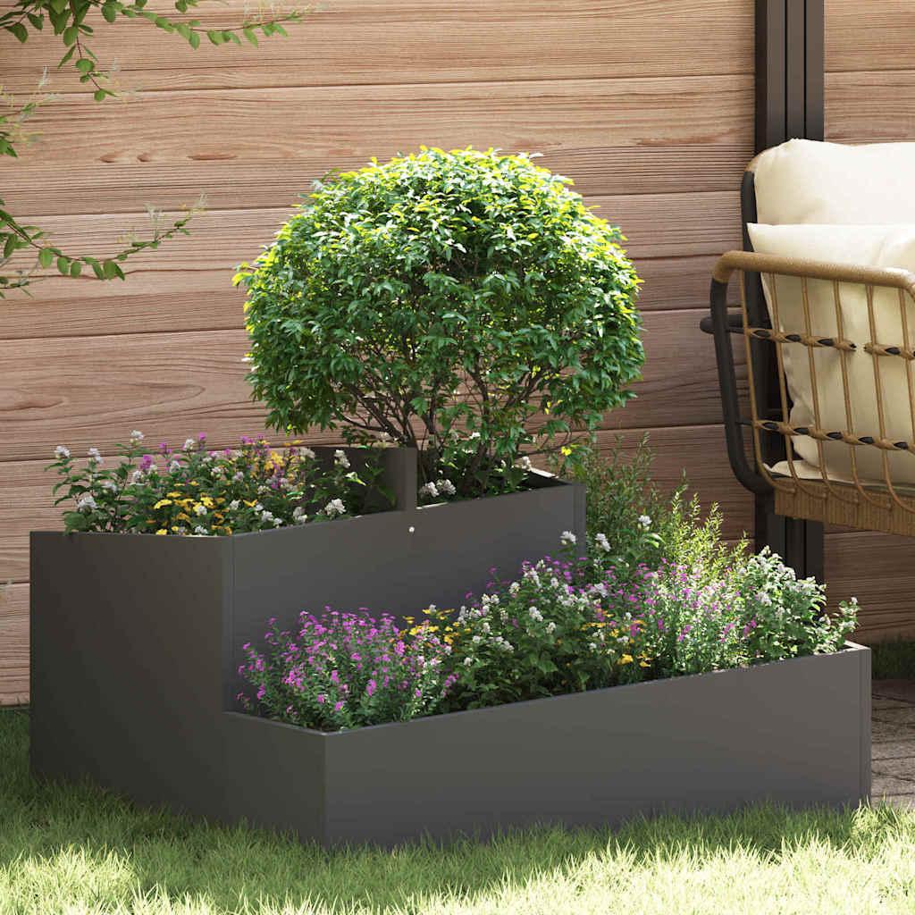 Garden Planter Black 80 X 80 X 50 Cm Cold Rolled Steel
