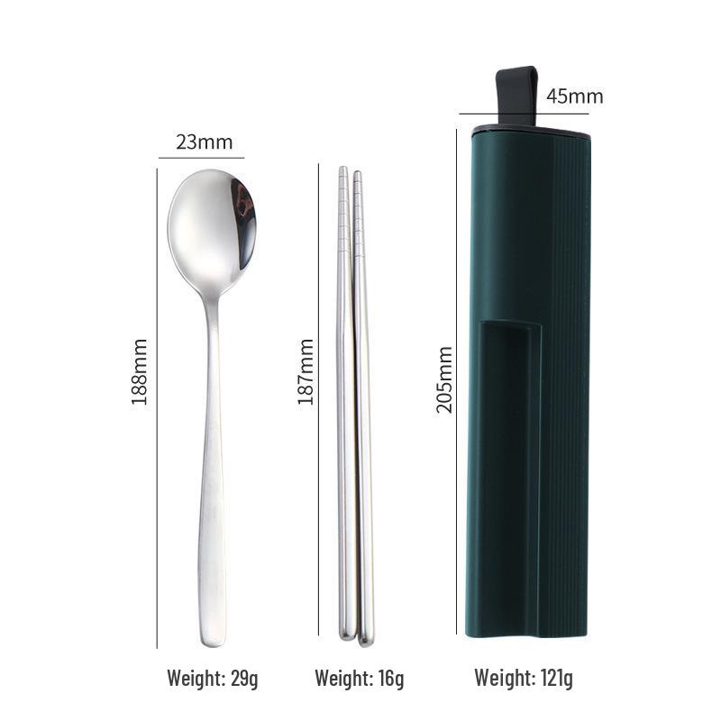 

304 Stainless Steel Portable Multi-functional Cutlery Set: Chopsticks, Spoon, Fork & Phone Holder
