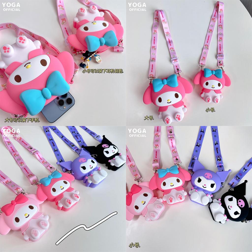 Q Uncle Autentica Borsa a Tracolla in Silicone 3D Jelly Kuromi Sanrio Piccola Dimensioni Carina e Adorabile Viola