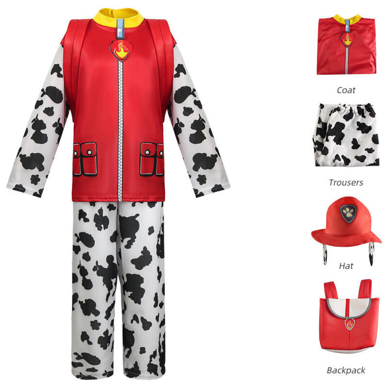 Kids Boys Paw Patrol Cosplay Costume Chase Marshall Skye Rubble Rocky Zuma Birthday Halloween Party Performance Set