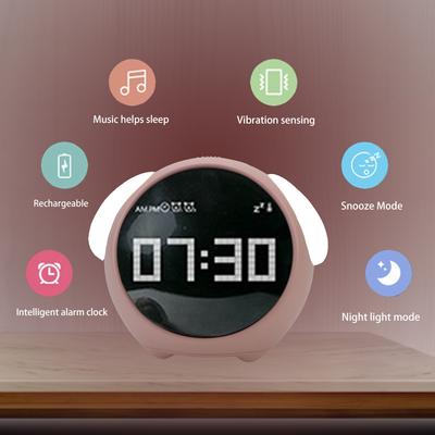 Night Light Voice Controlled Light For Home Bedside Child Alarm Clock Cute Expression Alarm Clock Multifunctional