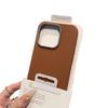 Advanced Solid Color Leather Pattern Electroplating Frame Mobile Phone Case Suitable for Iphone16promax Simple Apple 15 Protective Case 14