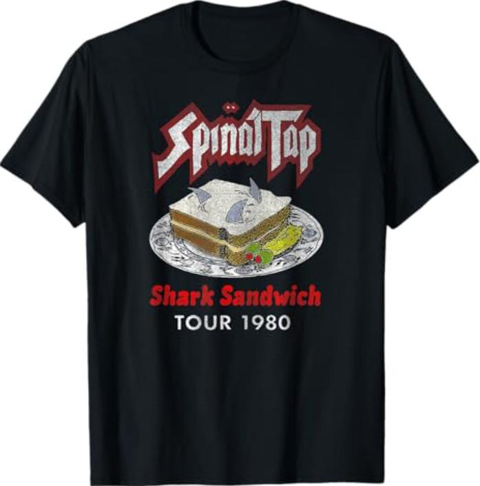 Vintage Shark Sandwich Distressed Spinal Tap Funny Design T-Shirt XXXL