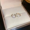 New Delicate Small Circle Stud Earrings Women Gold Color Crystal Minimalist Korean Party Summer Fashion Jewelry Accessories Gift
