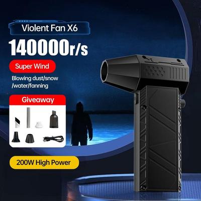 130,000 RPM 52m/s Adjustable Wind Speed Turbo Violent Fan Portable Handheld Electric Fan Brushless Powerful Air Blower