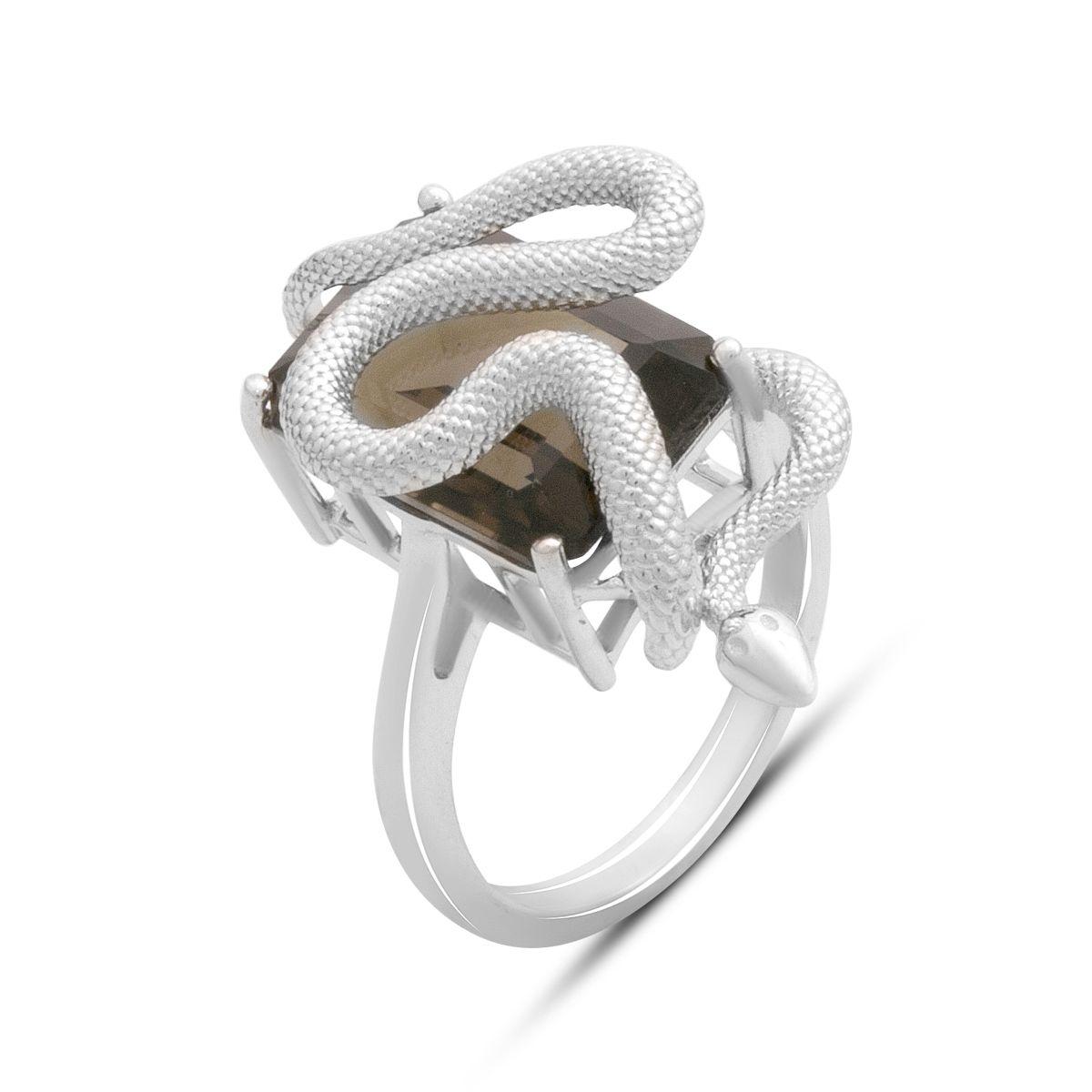 

Silver ring with natural rauchtopaz (smoky quartz) 6.067ct, product weight 5.87 gr (2177791) 17.5