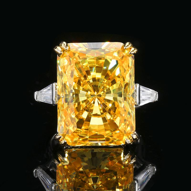 Premium Redeen Perfume Bottle Pendant Necklace Inlaid With High Carbon Diamond Ice Flower Cut Ring Yellow Diamond Colored Treasure Set Women