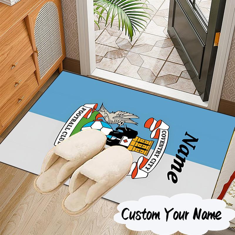 Custom Name Coventry Football Club Crest Rug for Living Room, Game Rooms, Office, Bedroom, Floor Mat Playful Design, fan gifts Christmas decor