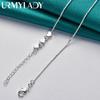 URMYLADY 925 Sterling Silver Heart Snake Chain Charm Necklace For Women Jewelry