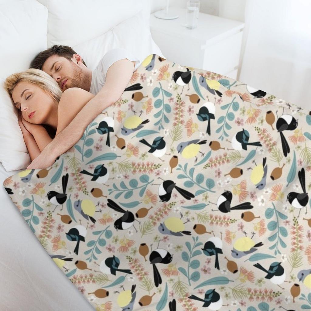Willy Wagtail and Friends Throw Blanket Polar Blankets and Throws Nap for Sofa Blankets