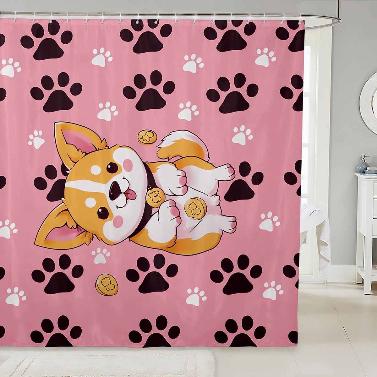 

Cat Fabric Shower Curtain For Girls Kids Teen,Colorful Cartoon Animals Bathroom Shower Curtain Sets Cute Pet Shower Curtain W60H190(CM)-1 Pcs