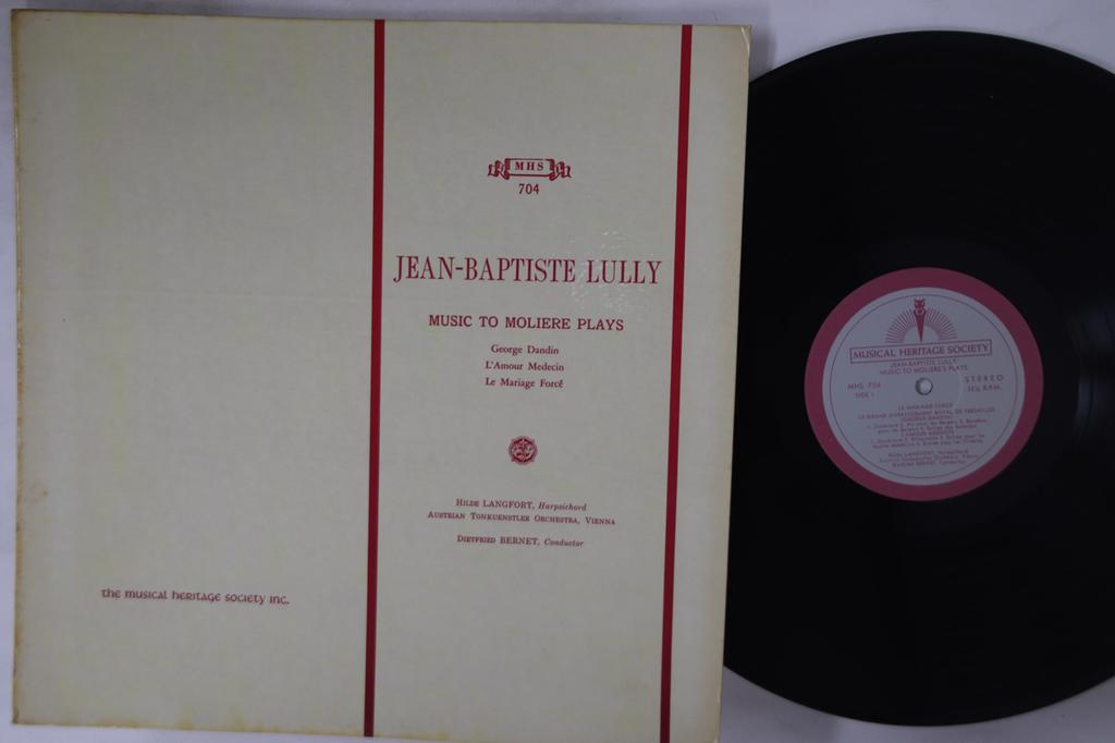 LP Record JEAN BAPTISTE LULLY, HILDE LANGFORT - Music To Moliere Plays MHS704 MUSICAL HERITAG US Classical Used
