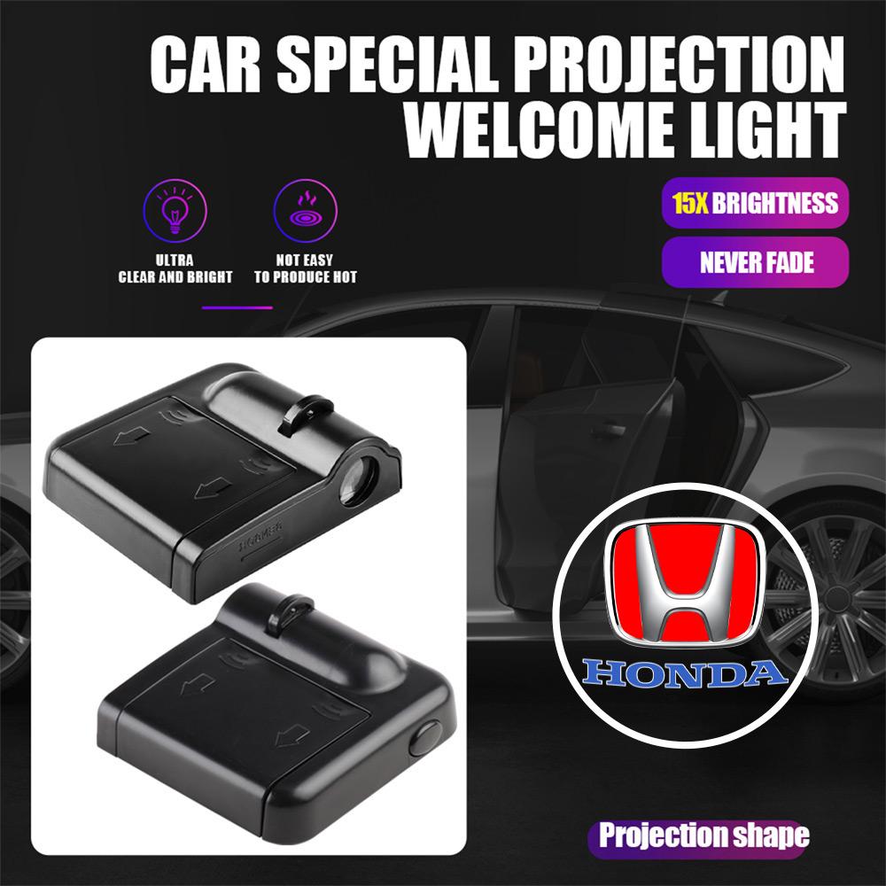 Car LED Door Wireless Projector Welcome Light Auto Accessories For Honda Civic XR-V HR-V City Accord Odyssey Spirior CRV LnsightKV4