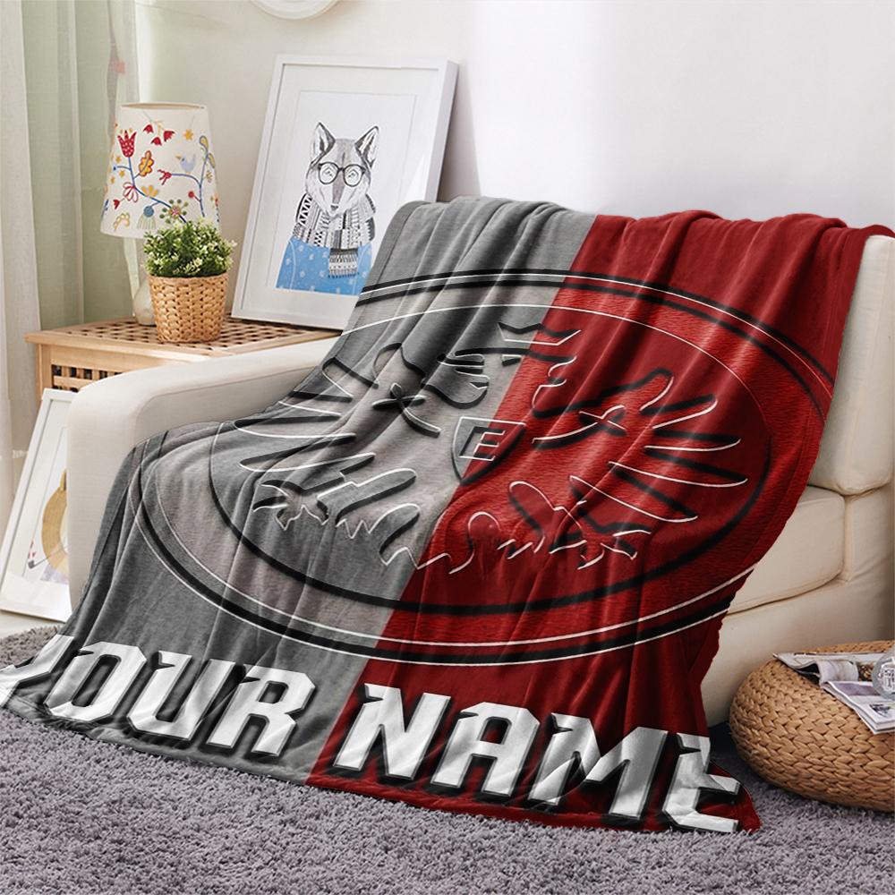 1 Stück Personalisierte Eintracht Frankfurt Muster Flanell Decke Geeignet für Alle Jahreszeiten für Heimdekoration Wärme und Komfort Geschenke Feiertagsgeschenk