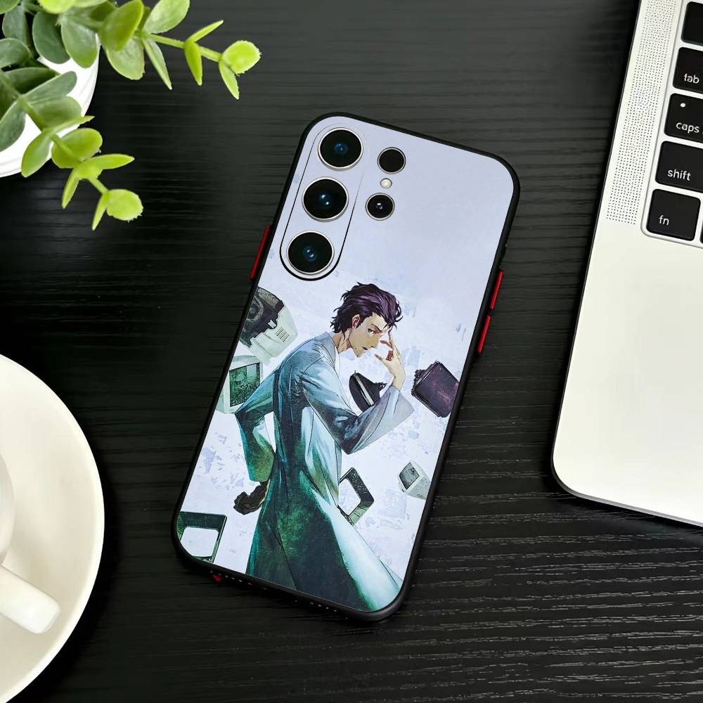 STEINS GATE D-Rintaro O-Okabe Phone Case For Samsung S26,S25,S24,S23,S22,S30,S21,Ultra,Plus,FE 5G Black Soft Cover