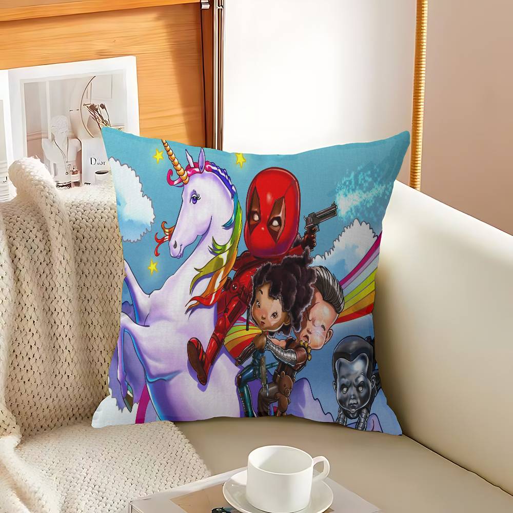Anime Fantasy D-Deadpool Federa Cuscino Federa Cuscino Rivestimento Divano Cuscino da Lancio Decorazione Casa Federa