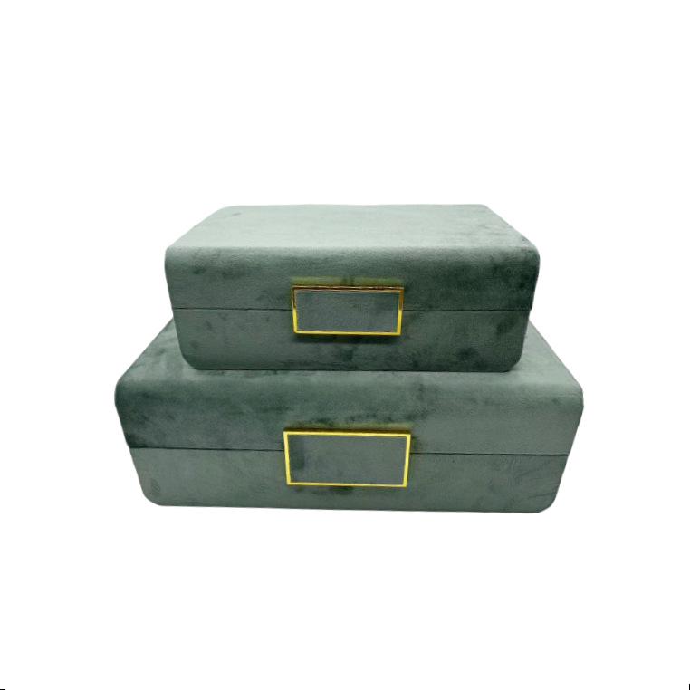 New Chinese Minimalist Jewelry Storage Box: Leather, Wood, Metal Design