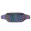 Genți de piept matlasate cu geometrie luminoasă laser pentru femei, genți de talie la modă, colorate, genți fanny cu paiete, genți crossbody pentru femei
