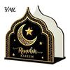 Wooden Tissue Dispenser Napkin Holder, Ramadan-themed Paper Towel Dispenser, Crescent Mosque Stable Organizer Pattern Decorative Holder for
