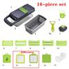 Tagliaverdure e Affettatrice Taglio a Cubetti per Cucina Taglierino Accessori per Cucinare Gadget Cose con Contenitore Protezione per le Mani Cestello Scolare