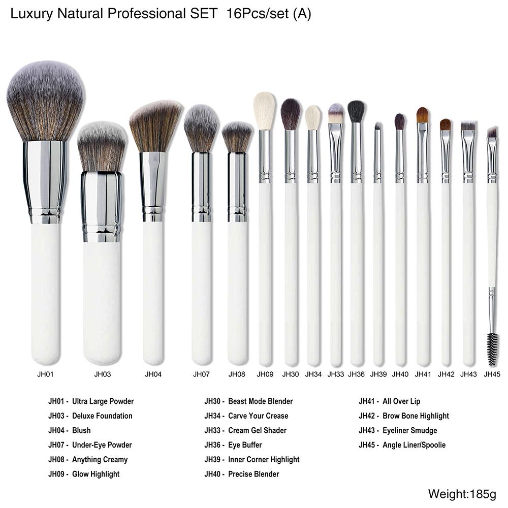 DailyQueen 30PCS High Quality GOAT Natural Hair PROFESSIONAL Pink White Black Makeup Brush Set Private Label Make Up Foundation