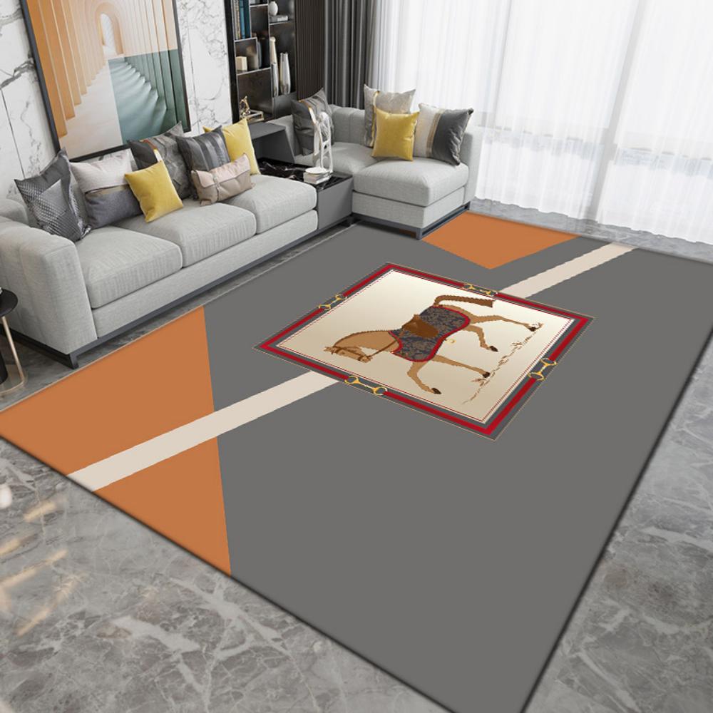 Design Lussuoso Grande Senza Tempo Animale Nordico Cavallo Tappeto per Divano Soggiorno Tappeto Area Lounge per Tappeto Camera da Letto Tappetino Moderno Arredamento Casa