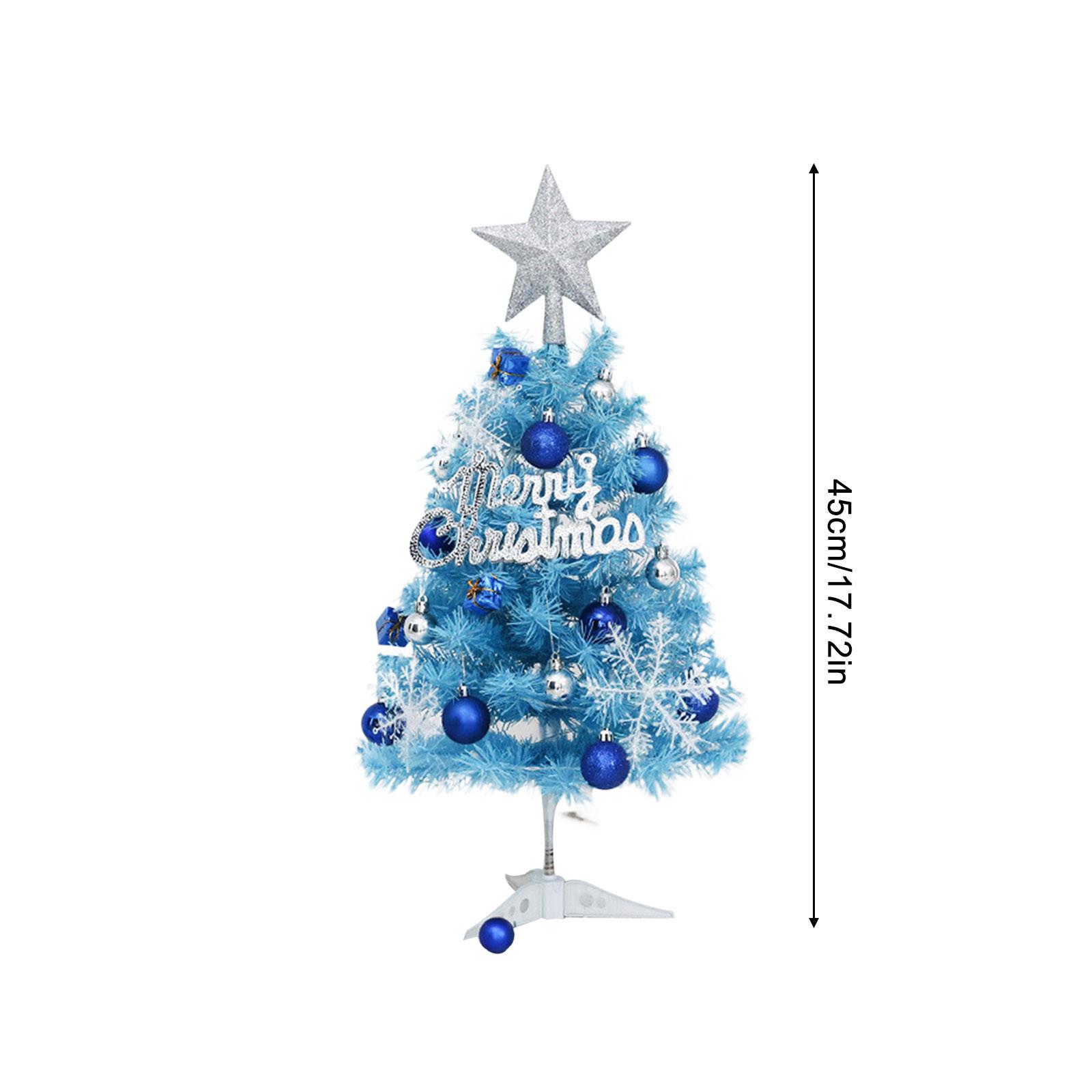 

45/60СМ Синяя Искусственная Рождественская Елка с Огнями Включая Рождественские Украшения Флокирование Идеальный Рождественский Декор Для Дома Other