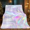 1pc Laser-Polarization Multicolor Blanket - Soft Warm Lightweight Bedspread Suitable for Sofa, Bed, Travel & Camping - - Cozy Bedding with L
