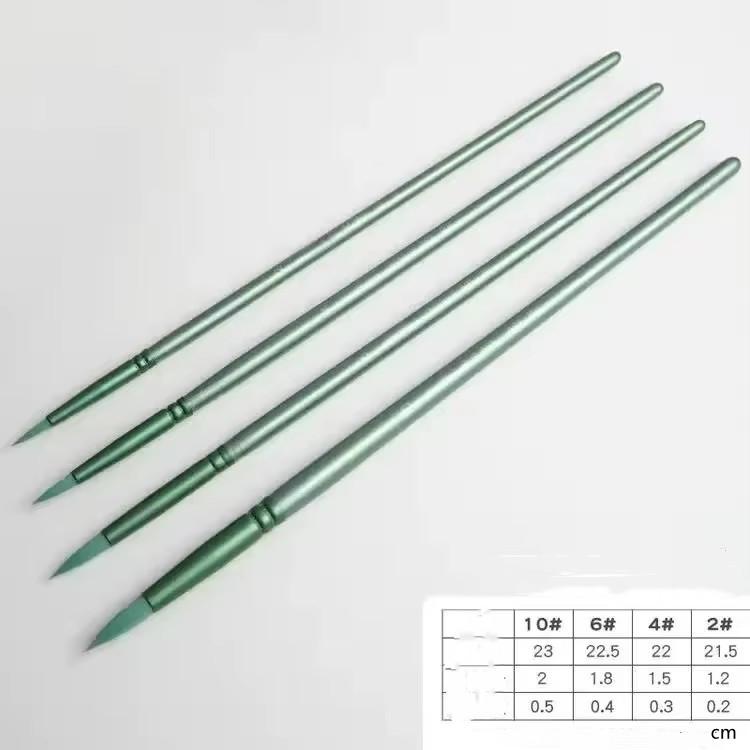 

4/6 шт. Кисть для акварели с заостренной круглой плоской головкой, мягкий ворс, для начинающих студентов, рисующих акварелью, нейлоновый материал для рисования