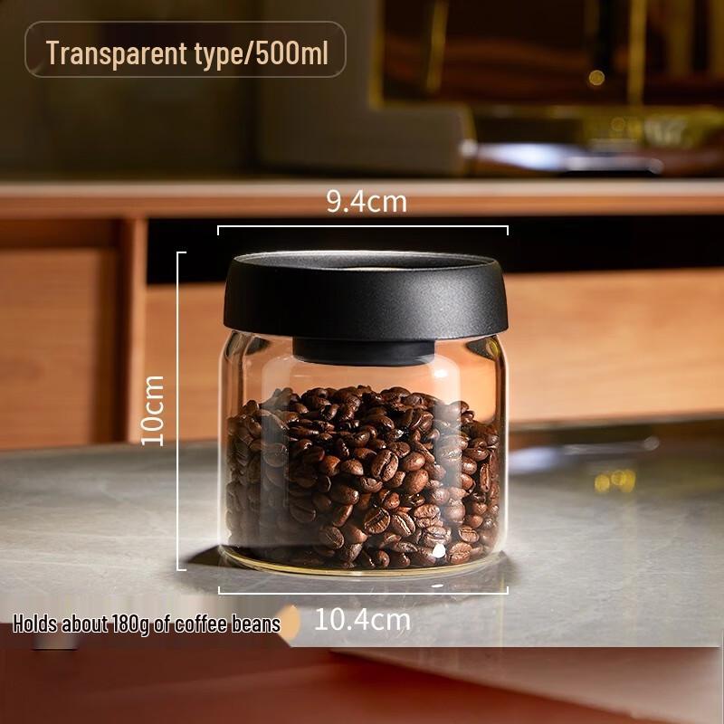 500ml Vacuum Sealed Glass Coffee Storage Canister