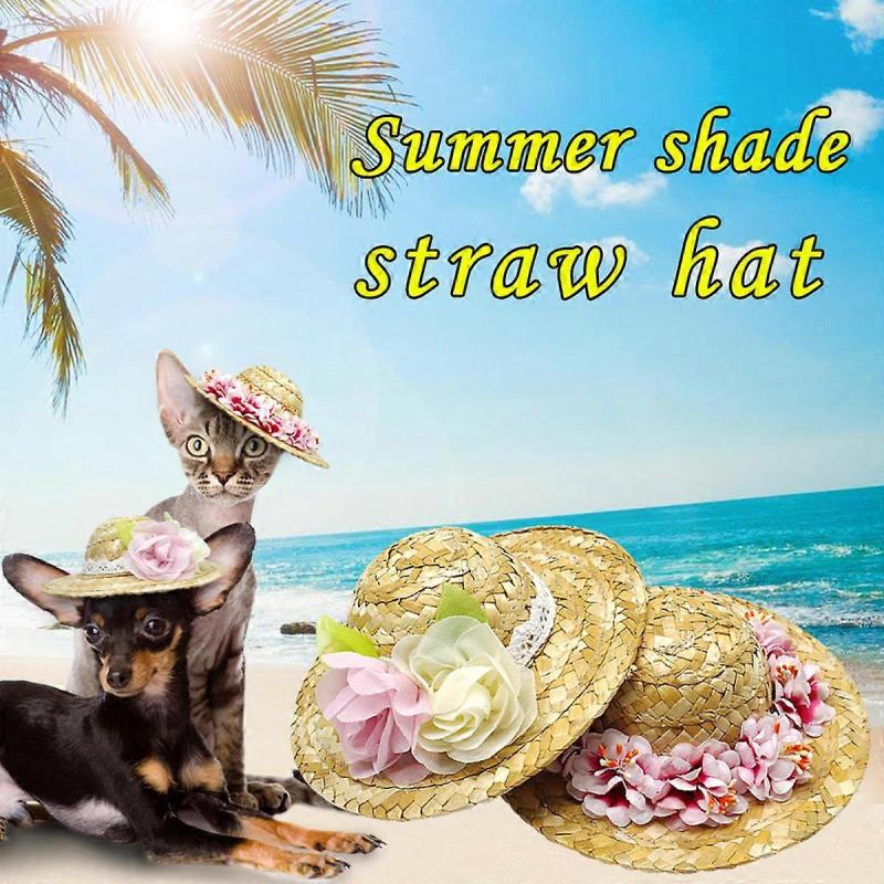 Cap Dog Flower Sunhat for Spring Summer Use 2Pcs