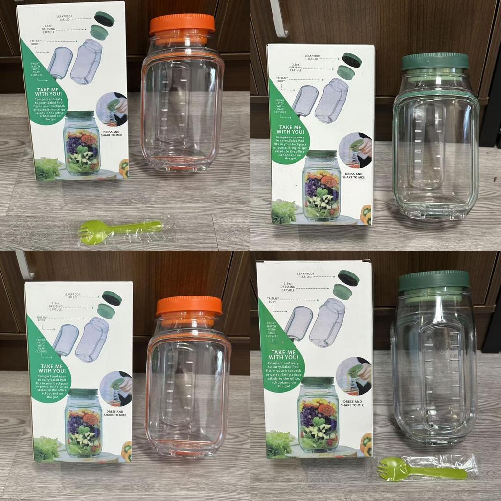 Salat-Pod Plastik-Salatbehälter mit auslaufsicherem Verschluss für Küche und Zuhause