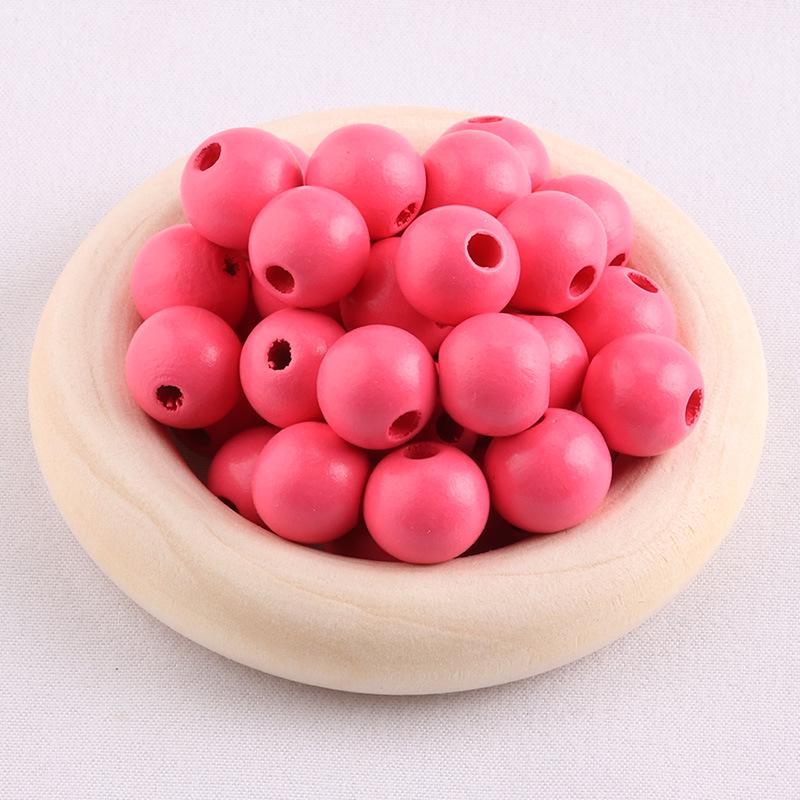 DIY Beech Wood Round Beads - Candy & Macaron Colors Jewelry Accessories